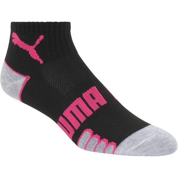 ❤️Women Black PUMA 6 Pack Quarter Crew Socks - Picture 2 of 6